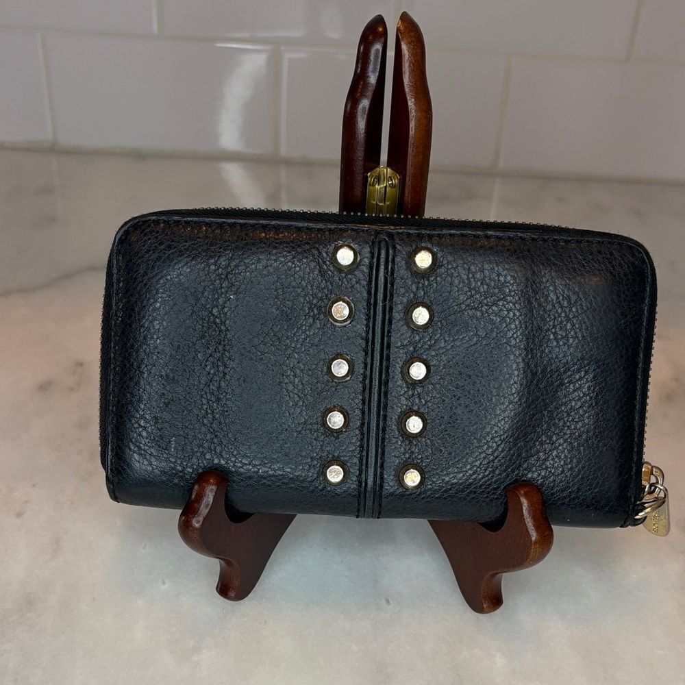 Michael Kors Wallet Leather Astor Pebbled Studded Full Zip
